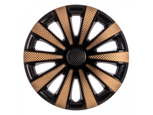 Колпак колесный Карат Super Black (карбон) R14 GOLD (к-кт 4 шт) STAR