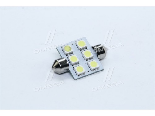 Лампа LED Софитные C5W 12V T11x36-S8.5 (6SMD, размер 5050) белый <TEMPEST>