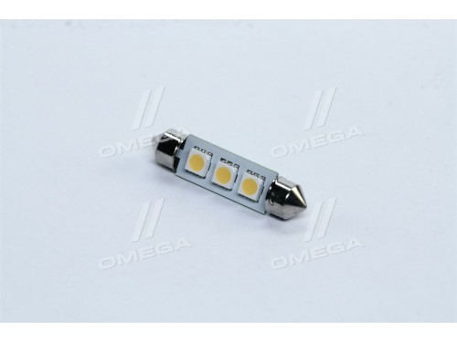 Лампа LED Софитные C5W 12V T11x41-S8.5 (3 SMD, размер 5050) WARM WHITE <TEMPEST>